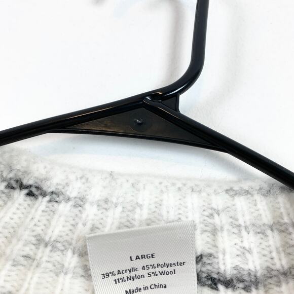 Varley Belgrave Mock Neck Ruffle Balloon Sleeve Knit Sweater Dalmation Large - Picture 8 of 10